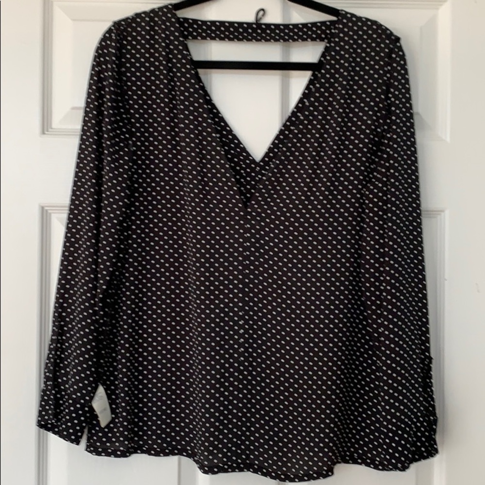 Rebecca Minkoff Deep V-neck long-sleeve blouse
